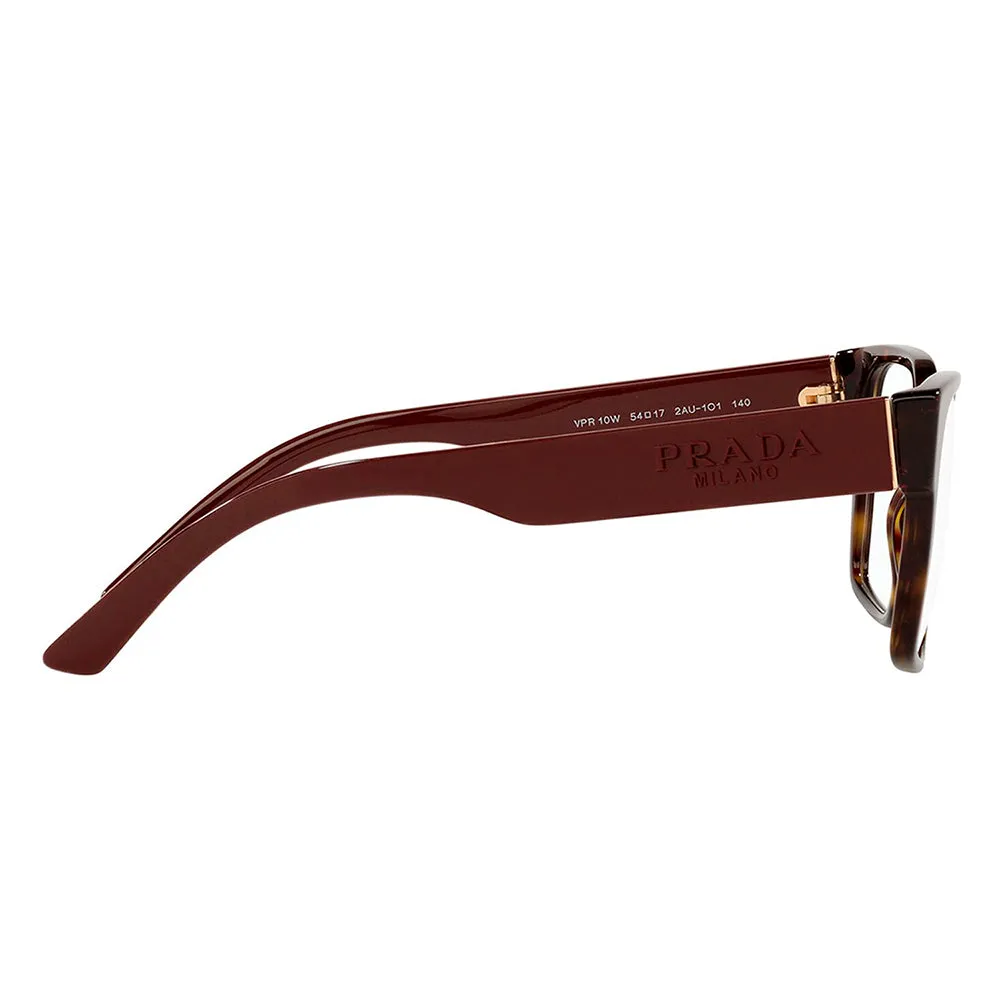 Prada PR 10WV 2AU1O1 Rectangle Plastic Havana Eyeglasses with Logo Stamped Demo Lenses sold by Gaffos product image thumbnail 3