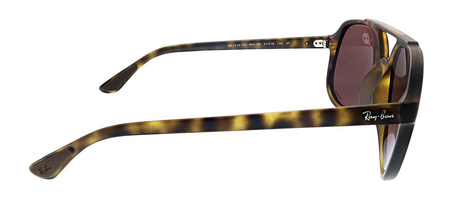 Ray-Ban RB 4312CH 894/6B Square Plastic Tortoise Sunglasses with Brown Polarized Lens sold by Gaffos product image thumbnail 3