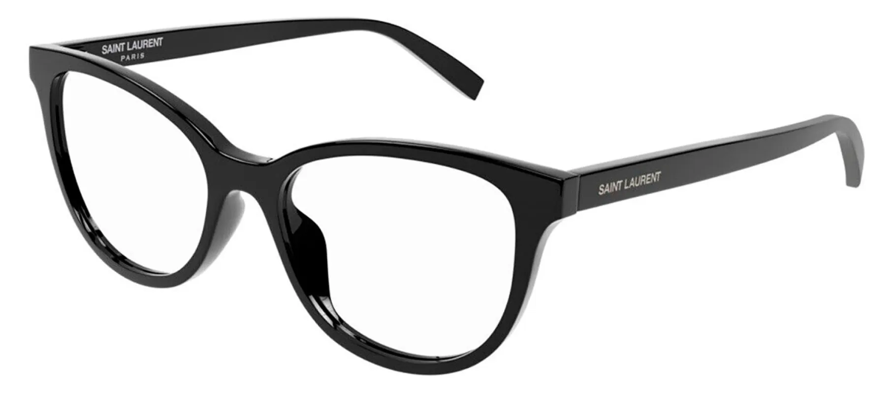 Saint Laurent SL 504O 1 Cat-Eye Plastic Black Eyeglasses with Logo Stamped Demo Lenses sold by Gaffos
