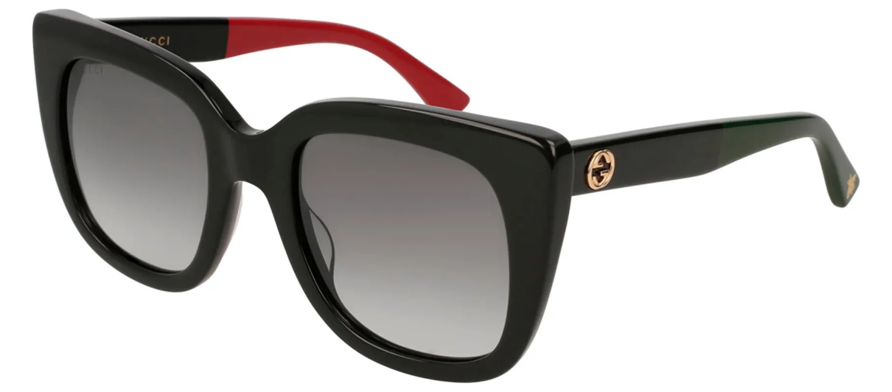 Gucci GG 0163SN 003 Cat-Eye Acetate Black Sunglasses with Grey Gradient Lens sold by Gaffos