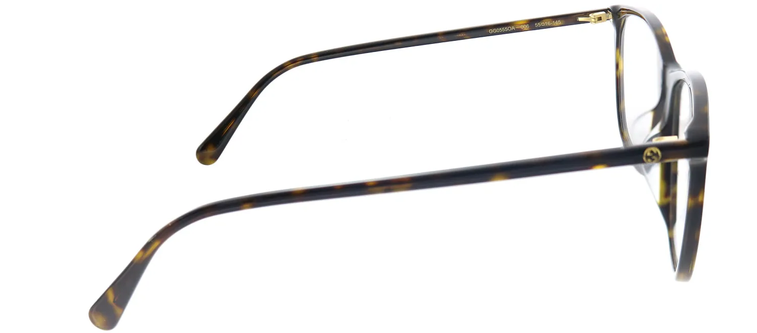 Gucci GG 0555OA 006 Square Acetate Tortoise/ Havana Eyeglasses with Demo Lens sold by Gaffos product image thumbnail 3