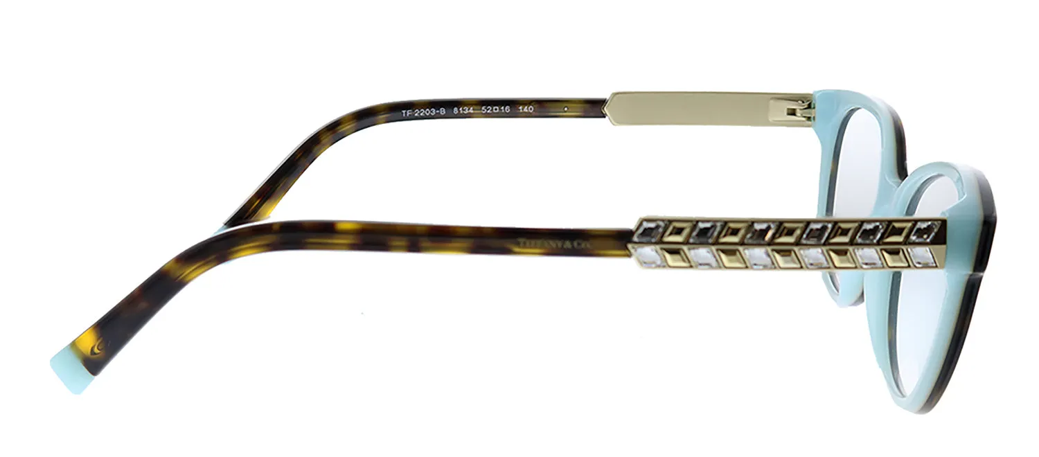 Tiffany & Co. TF 2203B 8134 Butterfly Plastic Havana Eyeglasses with Logo Stamped Demo Lenses sold by Gaffos product image thumbnail 3