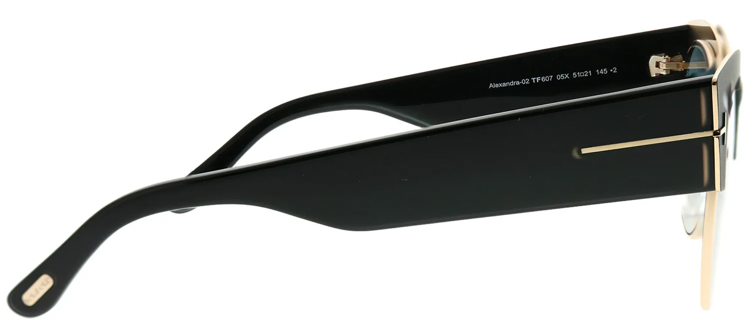 Tom Ford Alexandra TF 607 05X Cat-Eye Metal Black Sunglasses with Blue Mirror Lens sold by Gaffos product image thumbnail 3