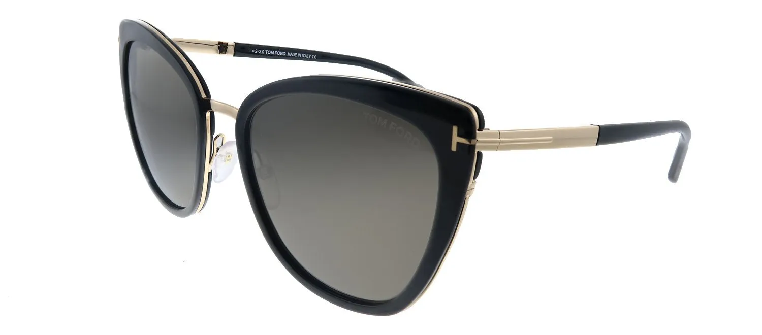 Tom Ford Simona TF 717 01A Cat-Eye Plastic Shiny Black Sunglasses with Grey Lens sold by Gaffos product image thumbnail 2