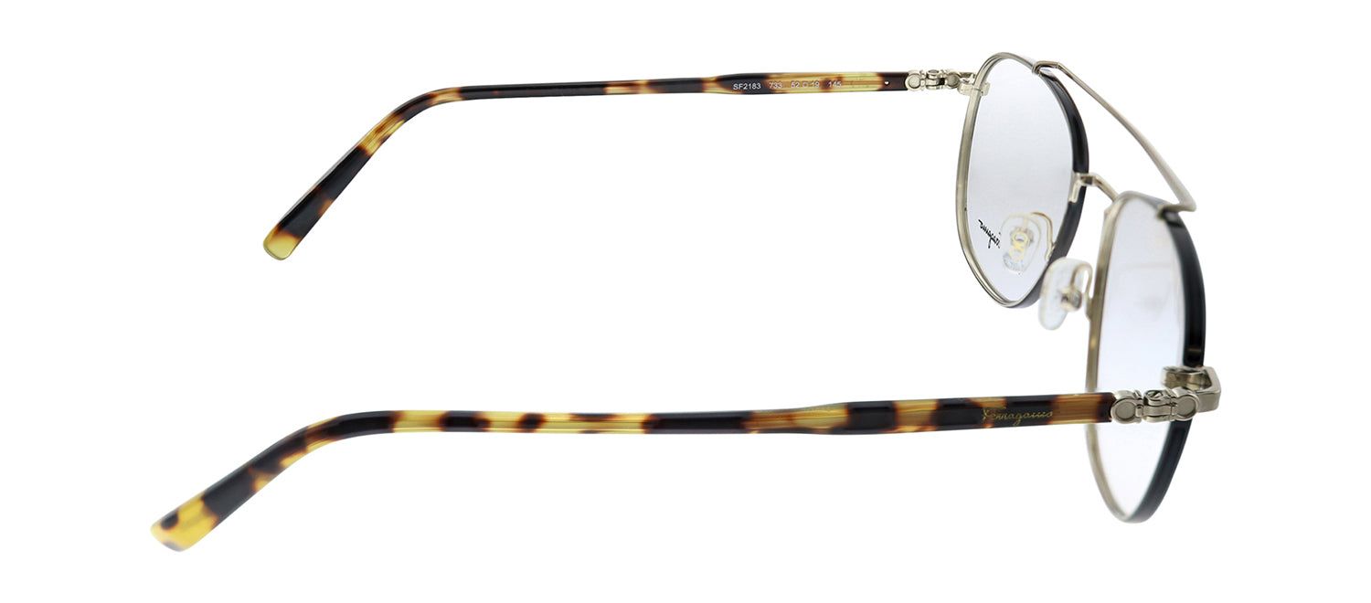 Salvatore Ferragamo SF 2183 733 Aviator Metal Black Eyeglasses with Demo Lens sold by Gaffos product image thumbnail 3