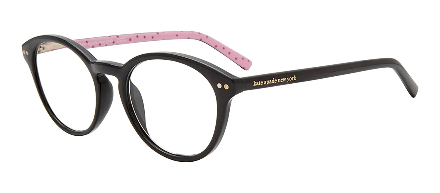 Kate Spade KS Kinslee 807 Round Plastic Black Readers with Clear Blue Block Lens sold by Gaffos product image thumbnail 2