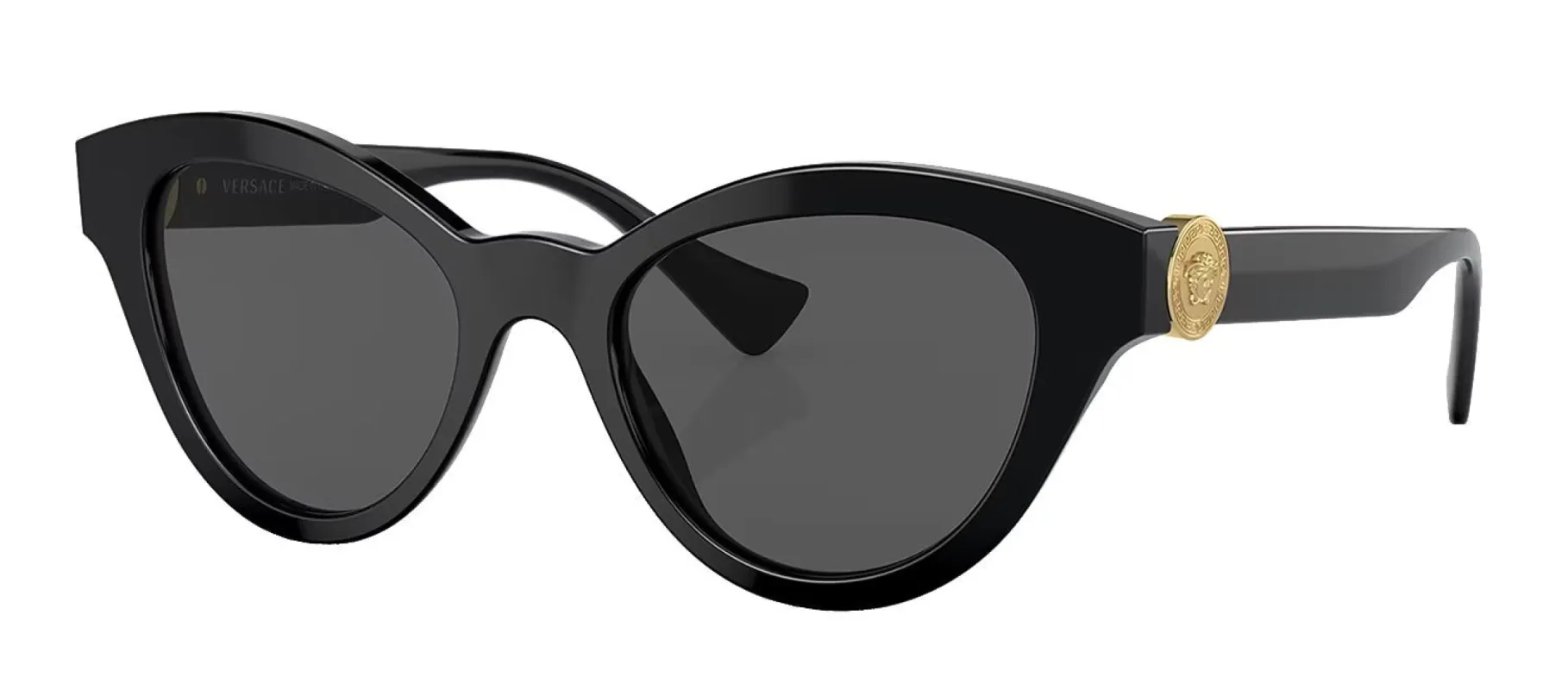 Versace VE 4435 GB1/87 Cat Eye Plastic Black Sunglasses with Dark Gray Solid Color Lens sold by Gaffos
