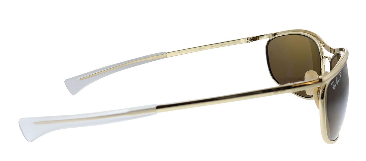 Ray-Ban RB 3119M 001/57 Rectangle Metal Gold Sunglasses with Brown Polarized Lens sold by Gaffos product image thumbnail 3