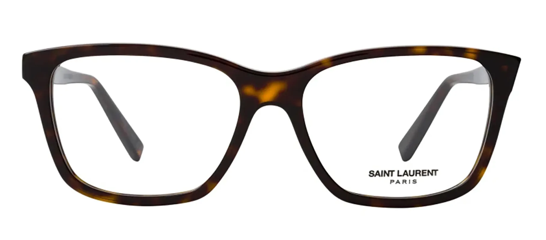 Saint Laurent SL 482O 002 Square Plastic Havana Eyeglasses with Logo Stamped Demo Lenses sold by Gaffos