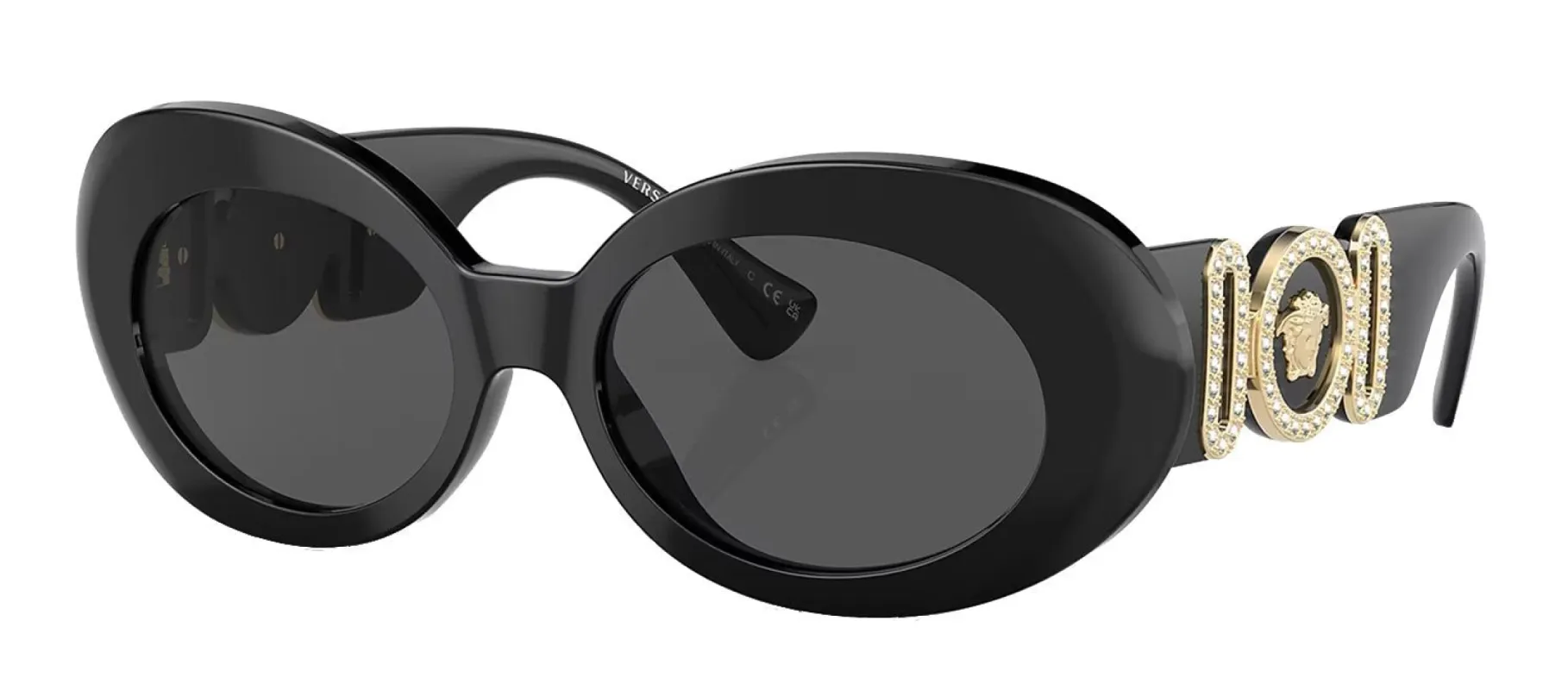 Versace VE 4426BU GB1/87 Round Plastic Black Sunglasses with Dark Gray Solid Color Lens sold by Gaffos