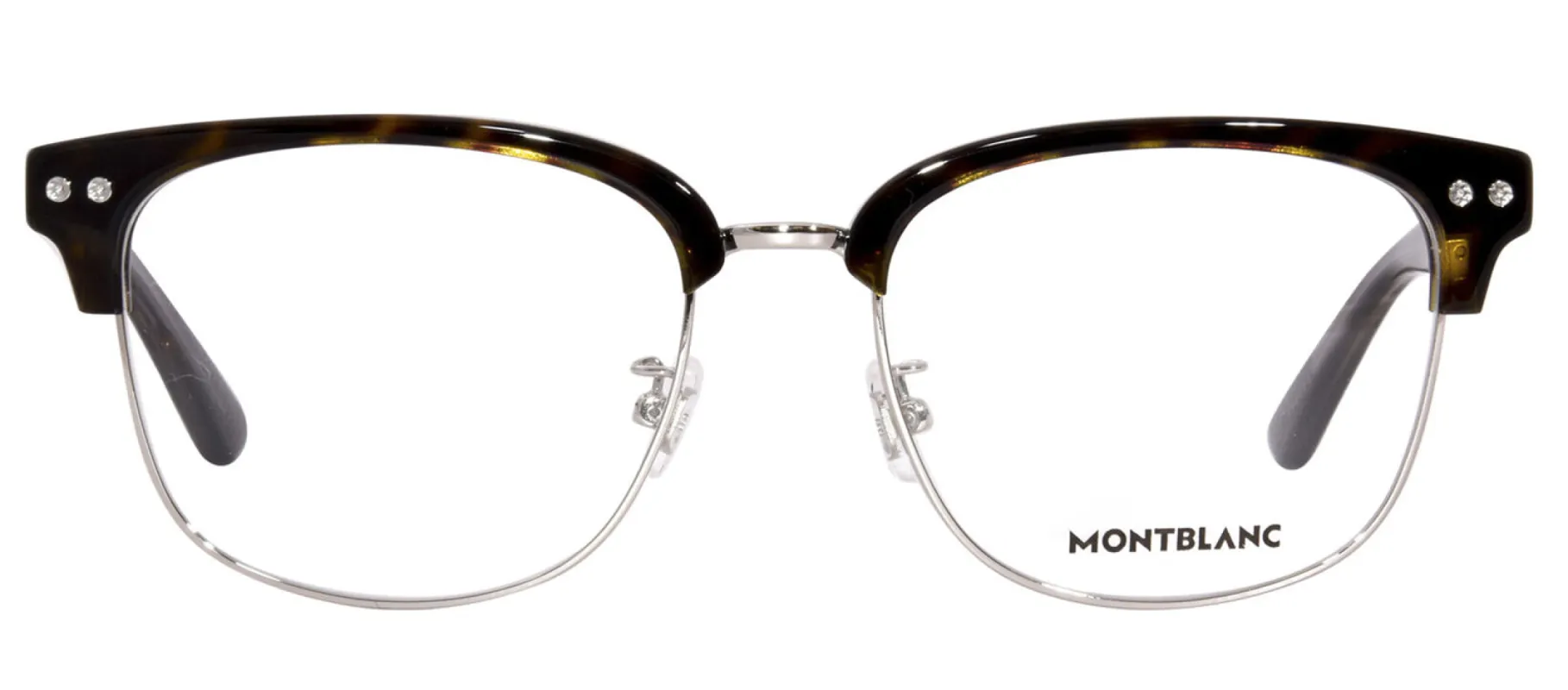 Montblanc MILLENNIALS MB 0259OK 006 Square Metal Havana Eyeglasses with Logo Stamped Demo Lenses sold by Gaffos