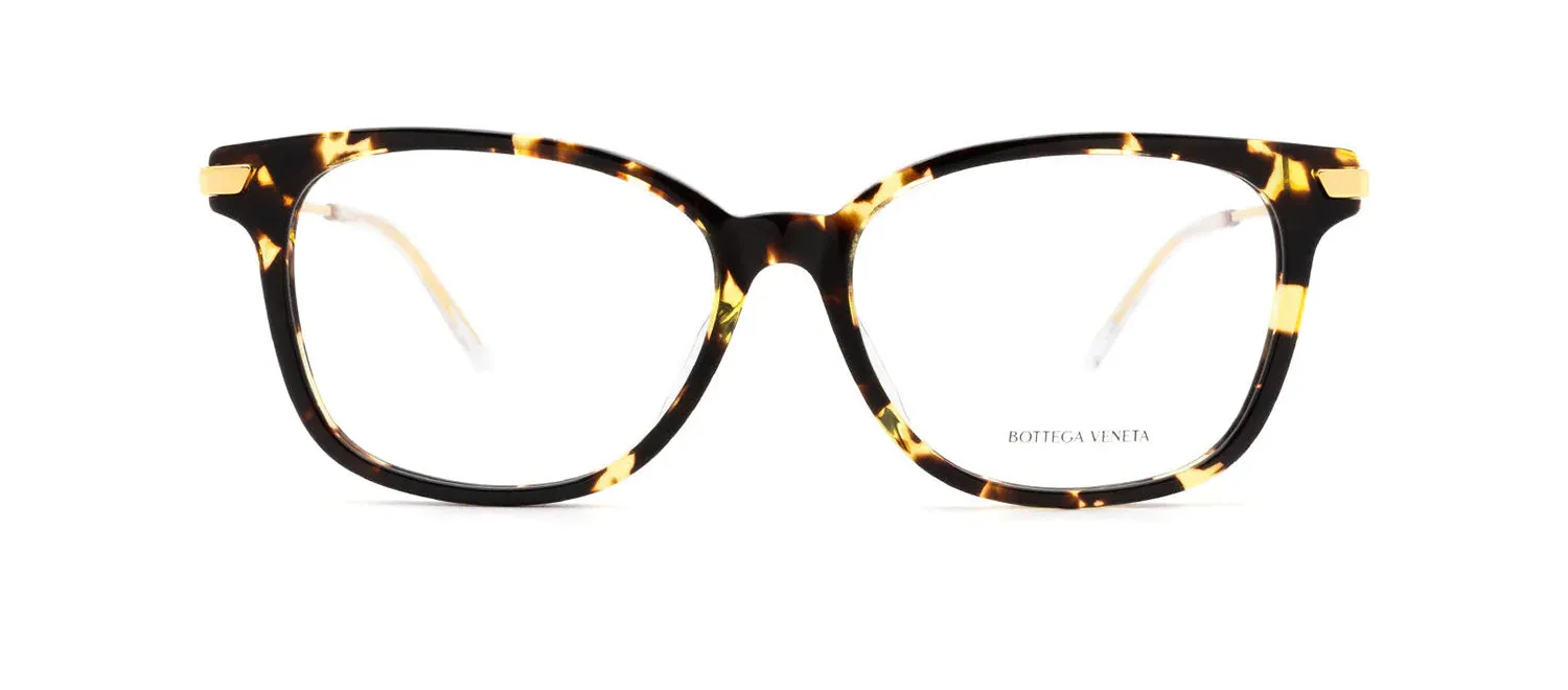 Bottega Veneta BV 1074OA 002 Square Plastic Havana Eyeglasses with Logo Stamped Demo Lens sold by Gaffos