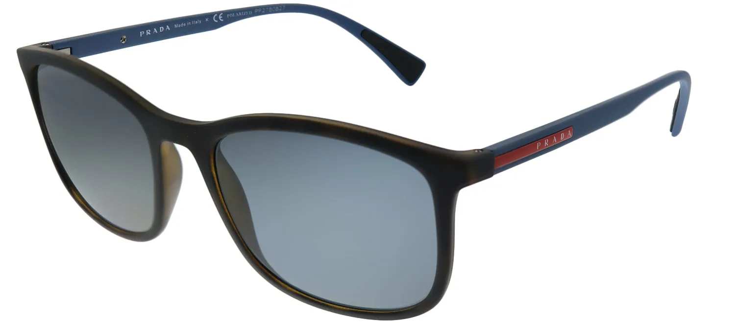 Prada Linea Rossa Lifestyle PS 01TS U61144 Rectangle Plastic Tortoise/ Havana Sunglasses with Grey Polarized Lens sold by Gaffos product image thumbnail 2