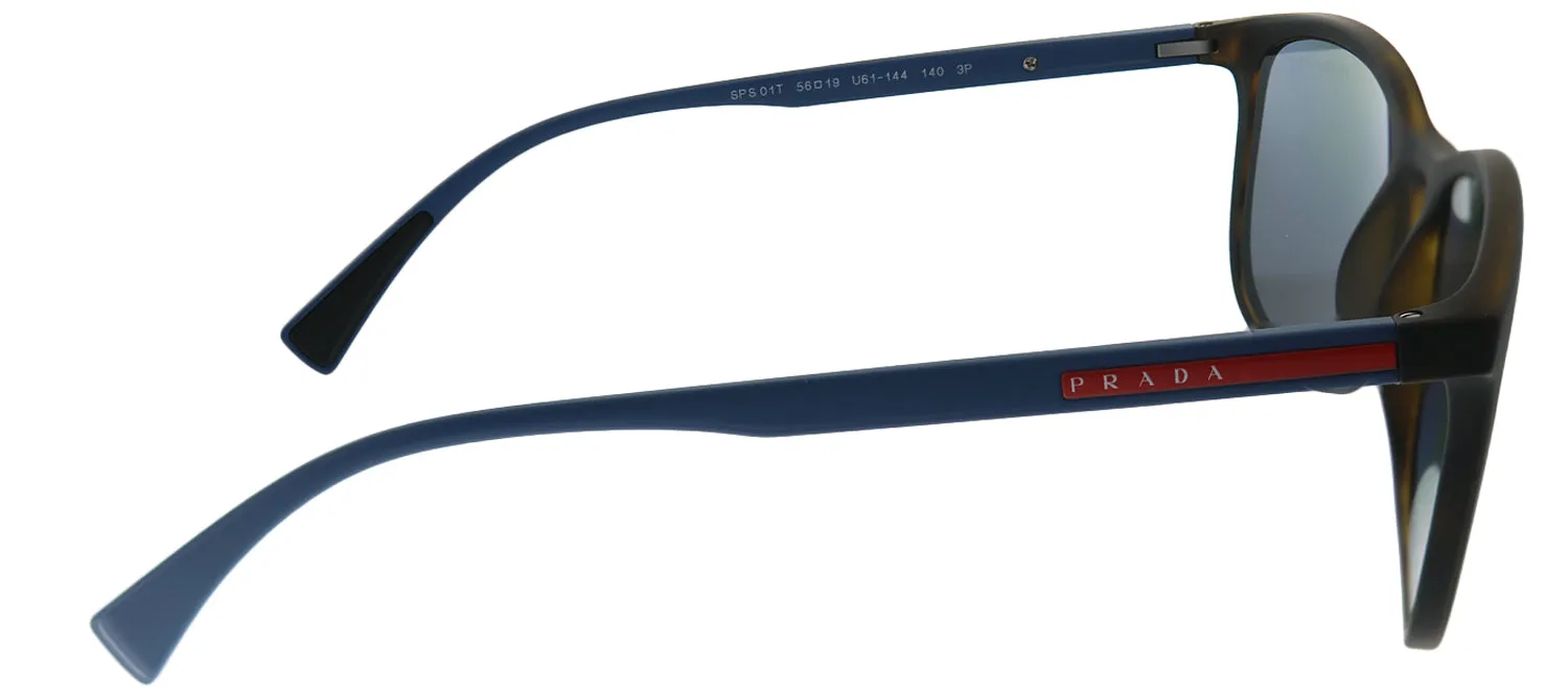 Prada Linea Rossa Lifestyle PS 01TS U61144 Rectangle Plastic Tortoise/ Havana Sunglasses with Grey Polarized Lens sold by Gaffos product image thumbnail 3