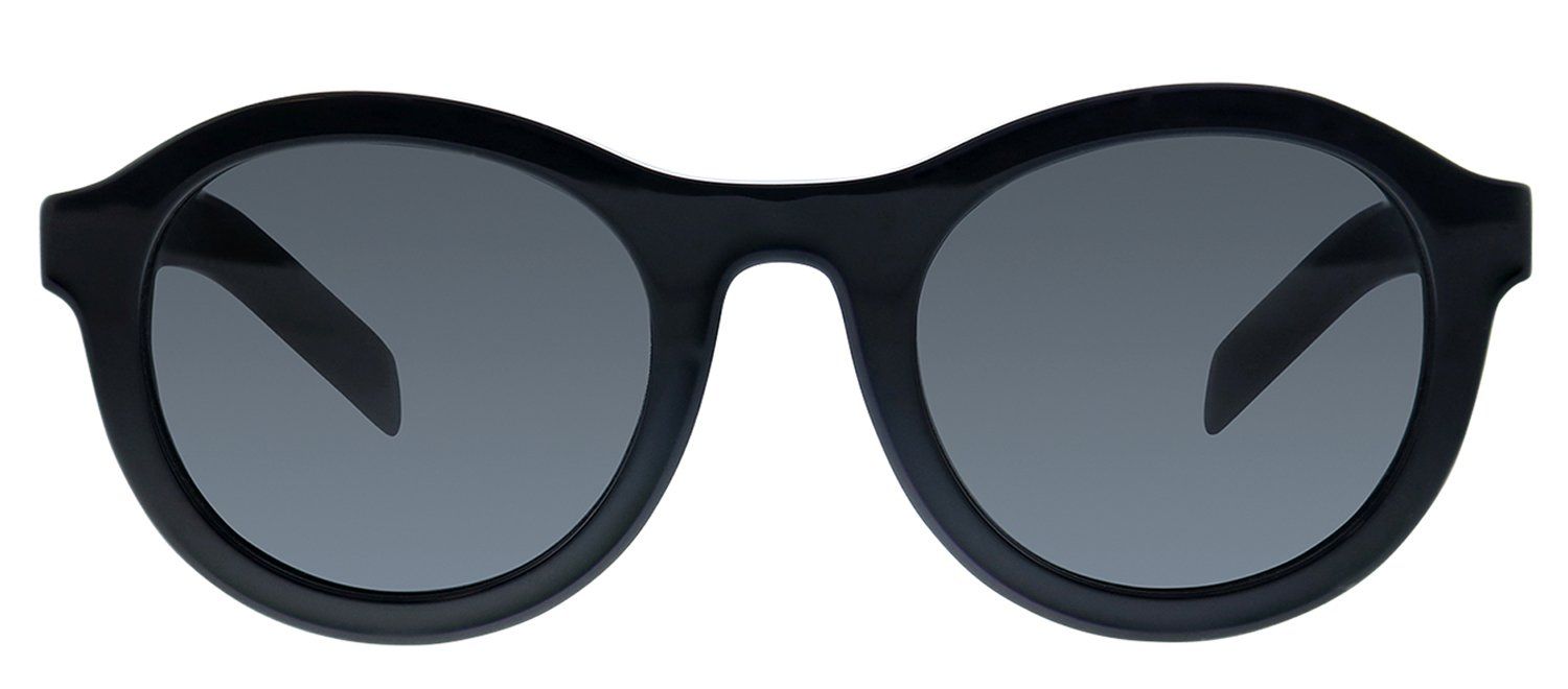 Prada PR 24VS 1AB5S0 Round Plastic Black Sunglasses with Grey Lens sold by Gaffos