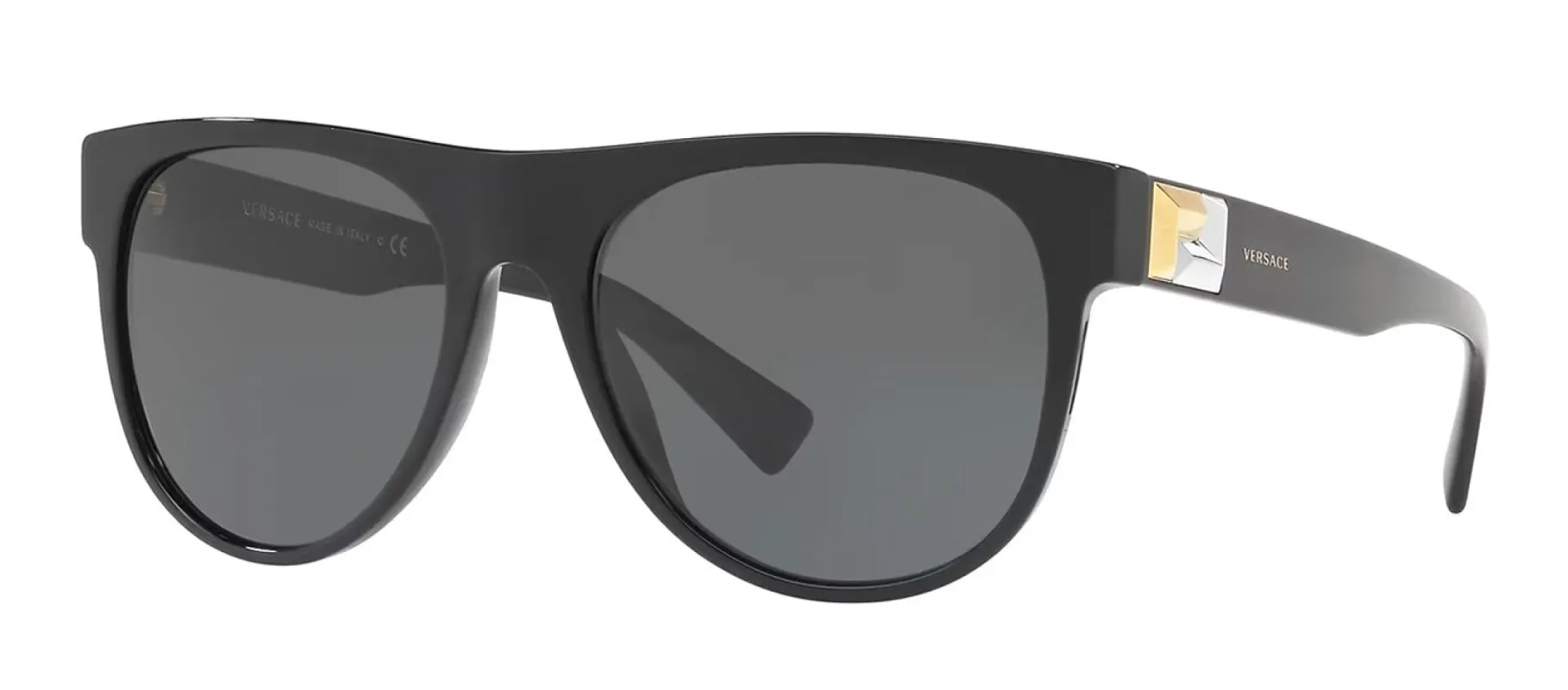 Versace VE 4346 GB1/87 Round Plastic Black Sunglasses with Grey Classic Lens sold by Gaffos