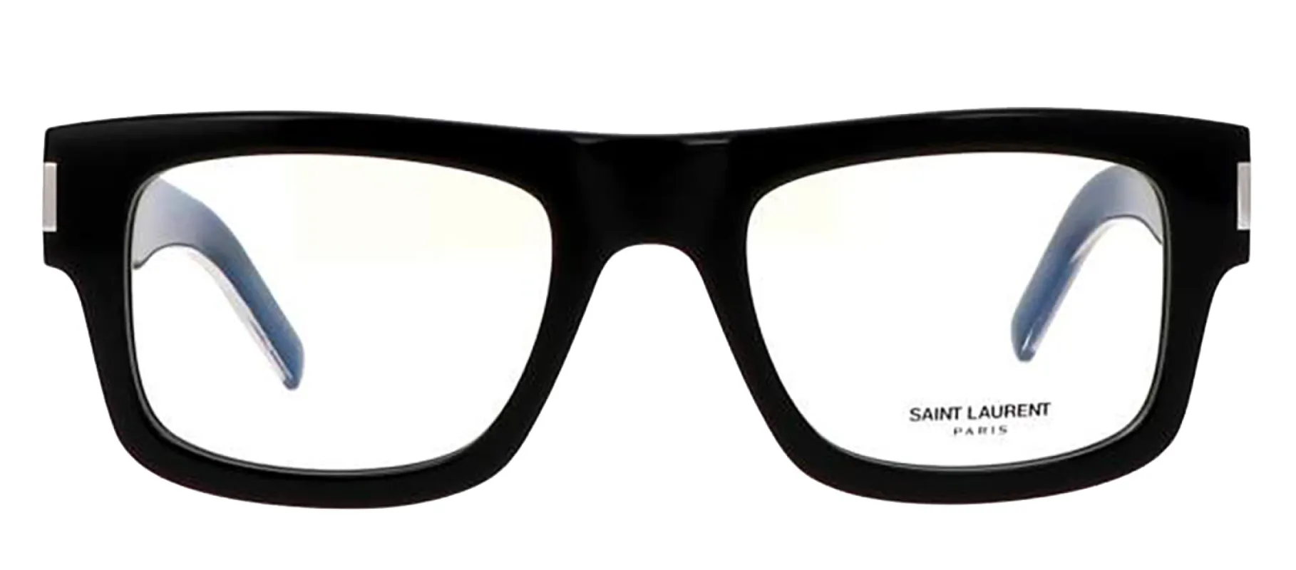 Saint Laurent CLASSIC SL 574O 001 Rectangle Plastic Black Eyeglasses with Logo Stamped Demo Lenses sold by Gaffos