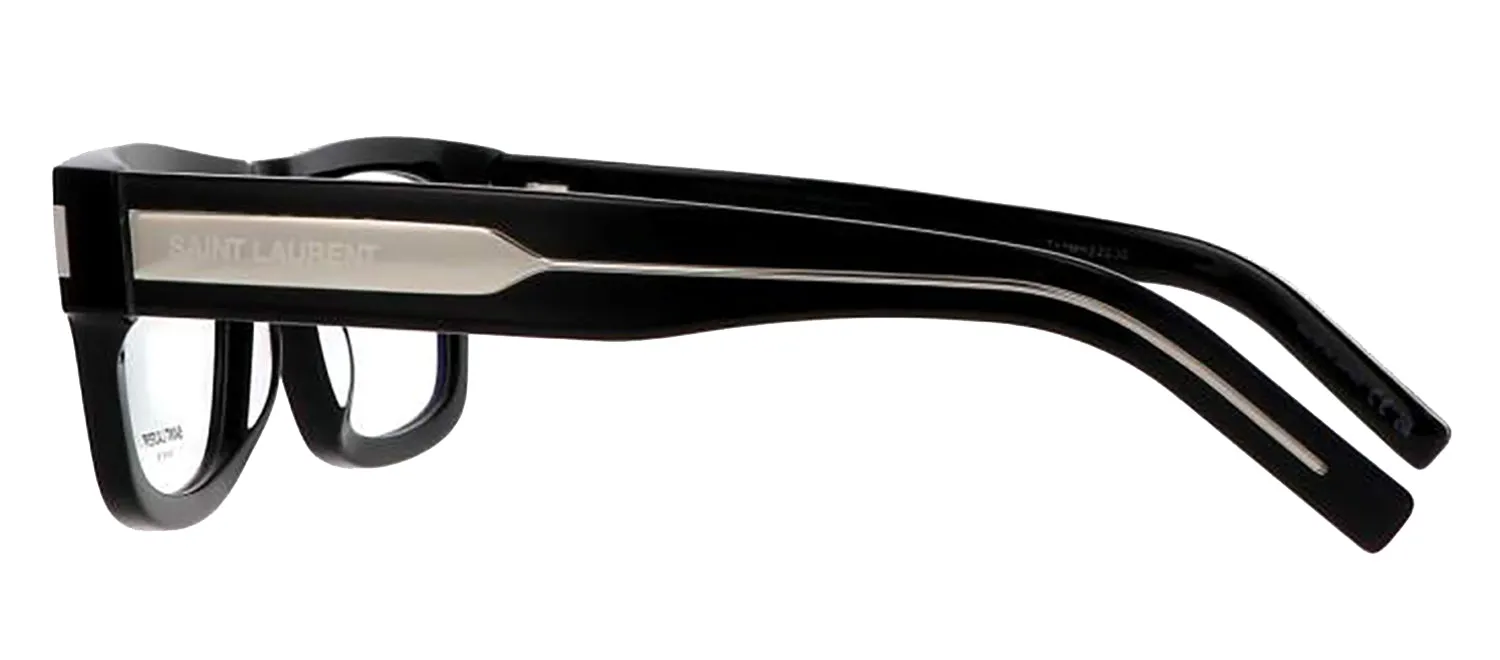 Saint Laurent CLASSIC SL 574O 001 Rectangle Plastic Black Eyeglasses with Logo Stamped Demo Lenses sold by Gaffos product image thumbnail 3
