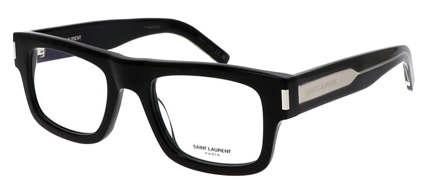 Saint Laurent CLASSIC SL 574O 001 Rectangle Plastic Black Eyeglasses with Logo Stamped Demo Lenses sold by Gaffos product image thumbnail 2