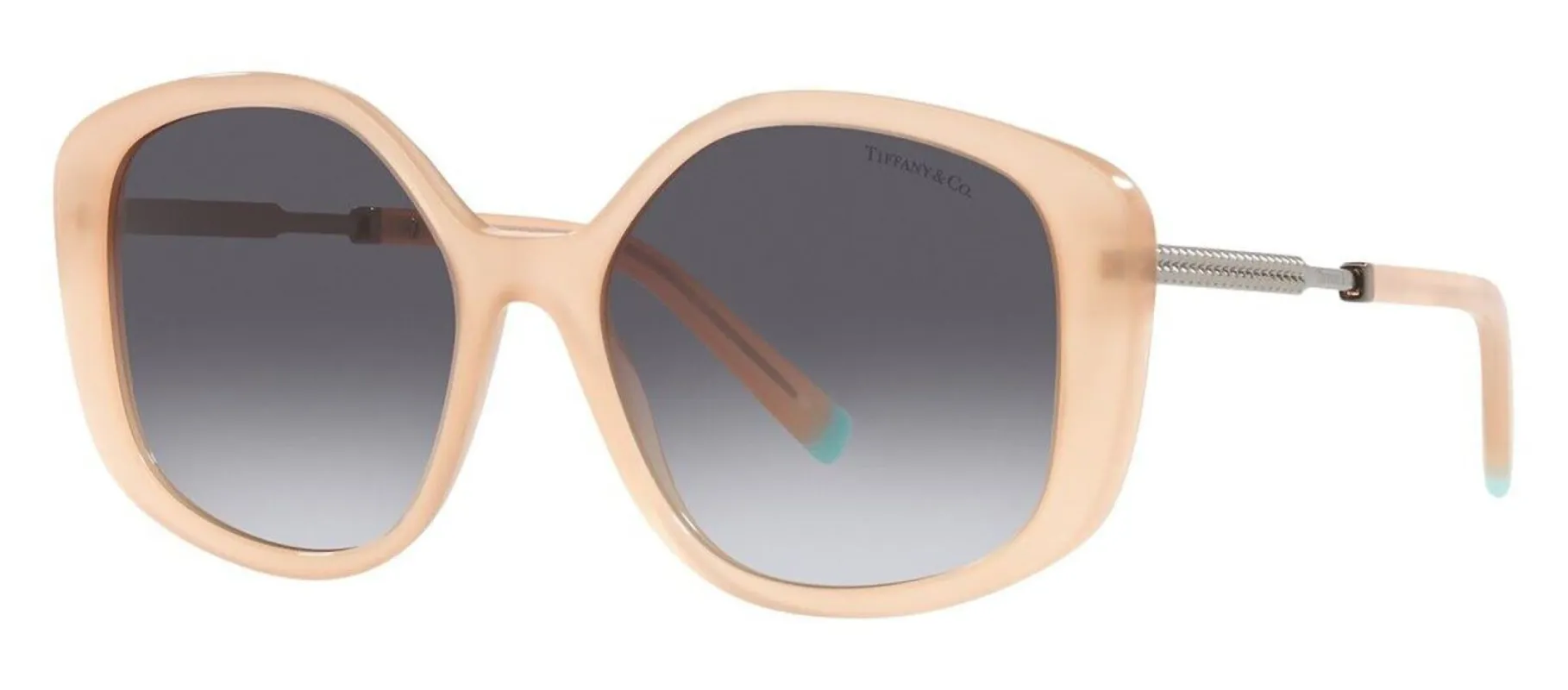 Tiffany & Co. TF 4192 82683C Irregular Plastic Opal Nude Sunglasses with Gray Gradient Lens sold by Gaffos