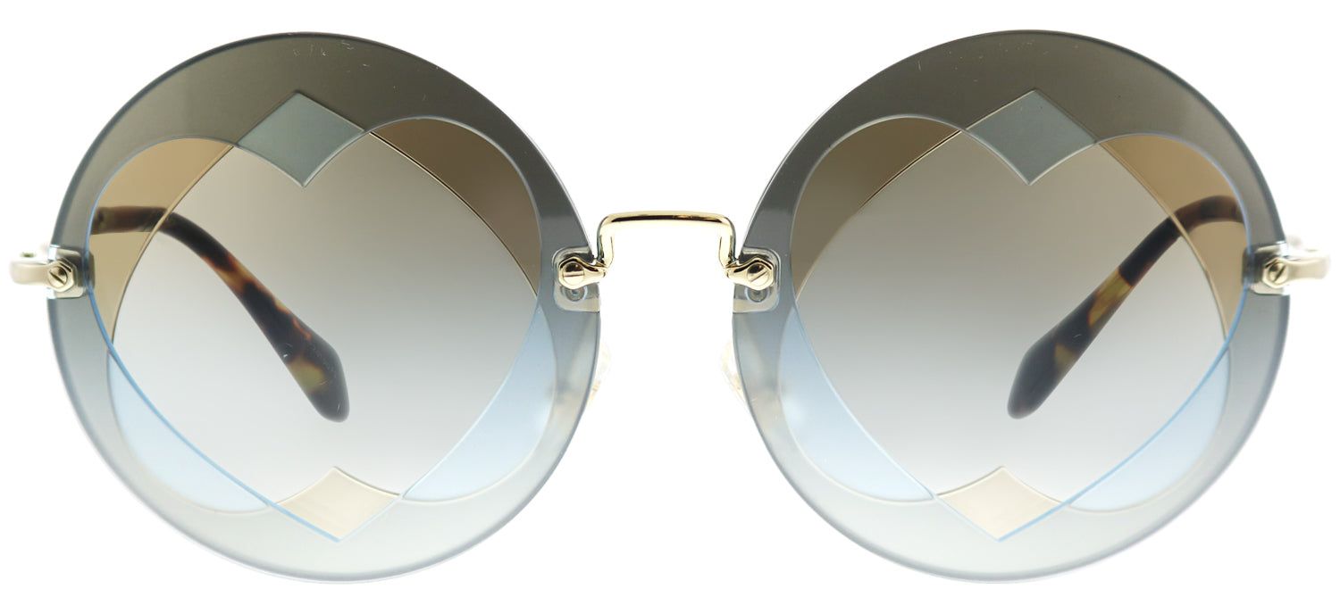 Miu Miu MU 01SS VA00A7 Round Plastic Blue Sunglasses with Grey Gradient Lens sold by Gaffos