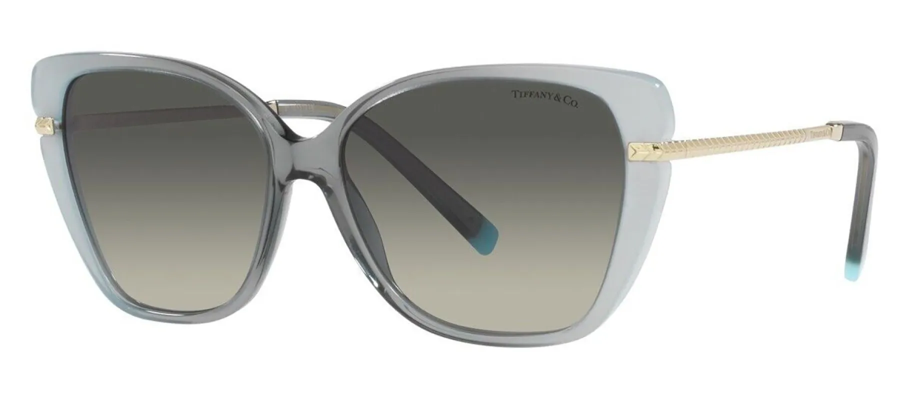 Tiffany & Co. TF 4190 834611 Cat Eye Metal Milky Green Sunglasses with Light Gray Gradient Lens sold by Gaffos
