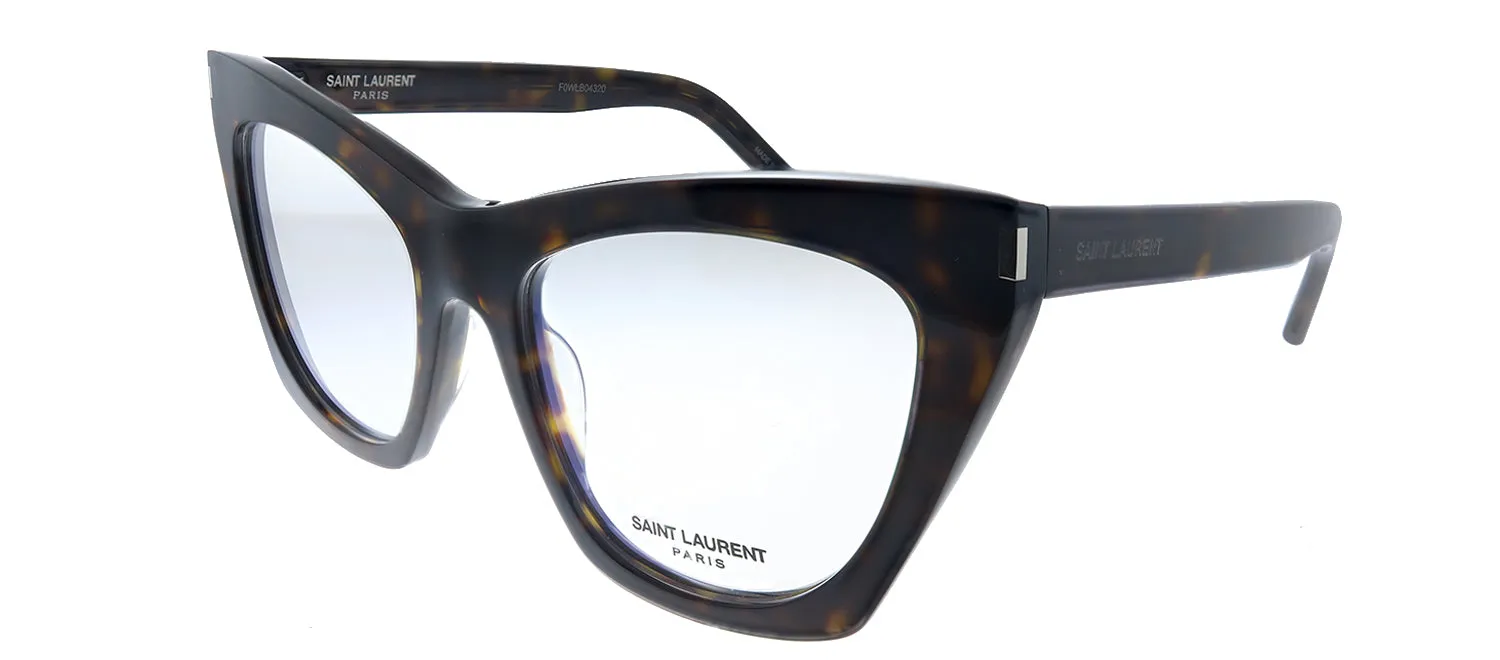 Saint Laurent KATE SL 214 002 Cat-Eye Acetate Havana Eyeglasses with Demo Lens sold by Gaffos product image thumbnail 2