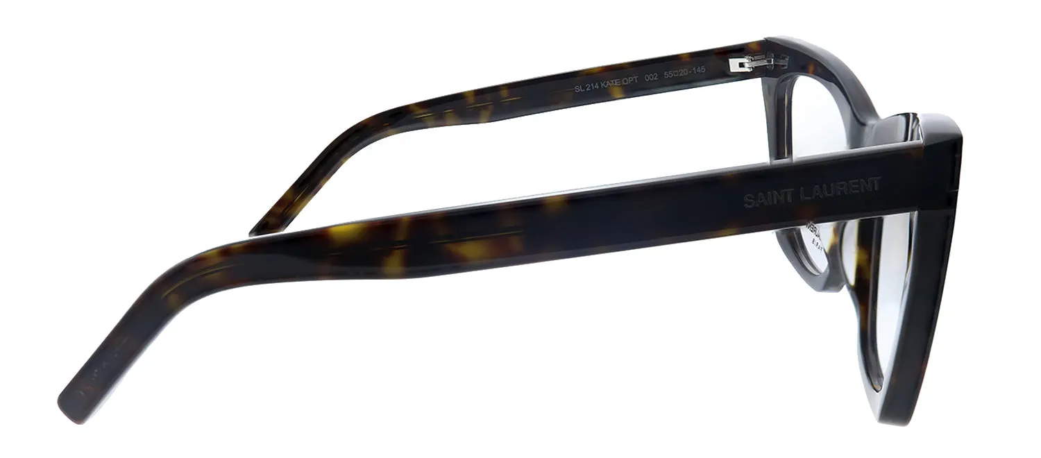 Saint Laurent KATE SL 214 002 Cat-Eye Acetate Havana Eyeglasses with Demo Lens sold by Gaffos product image thumbnail 3