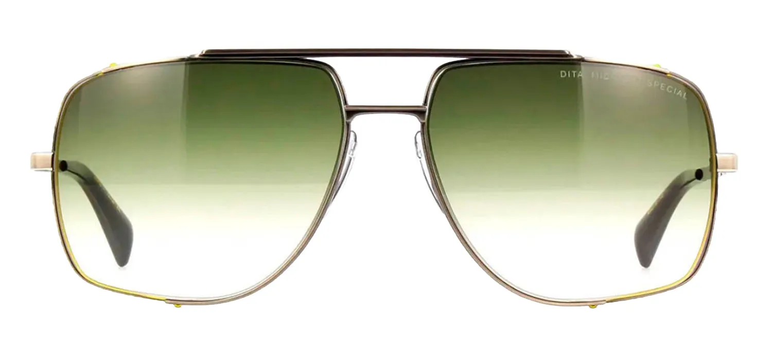 Dita MIDNIGHT SPECIAL DT DRX-2010A-60-Z Aviator Metal Silver Sunglasses with Green Gradient Lens sold by Gaffos
