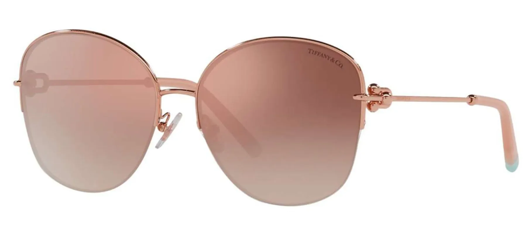 Tiffany & Co. TF 3082 61053N Pillow Metal Rubedo Sunglasses with Pink Orange Mirrored Gradient Lens sold by Gaffos