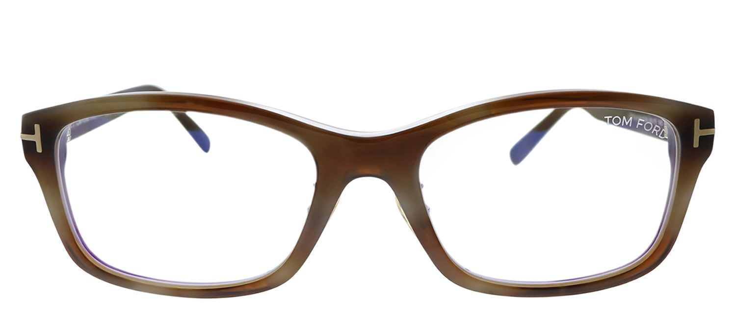 Tom Ford FT 5724-DB 056 Light Havana Rectangle Plastic Eyeglasses with Demo Lens sold by Gaffos