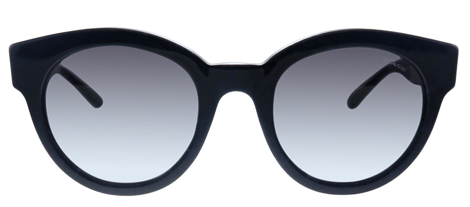 Coach HC 8265 55468G Round Plastic Black Sunglasses with Grey Gradient Lens sold by Gaffos