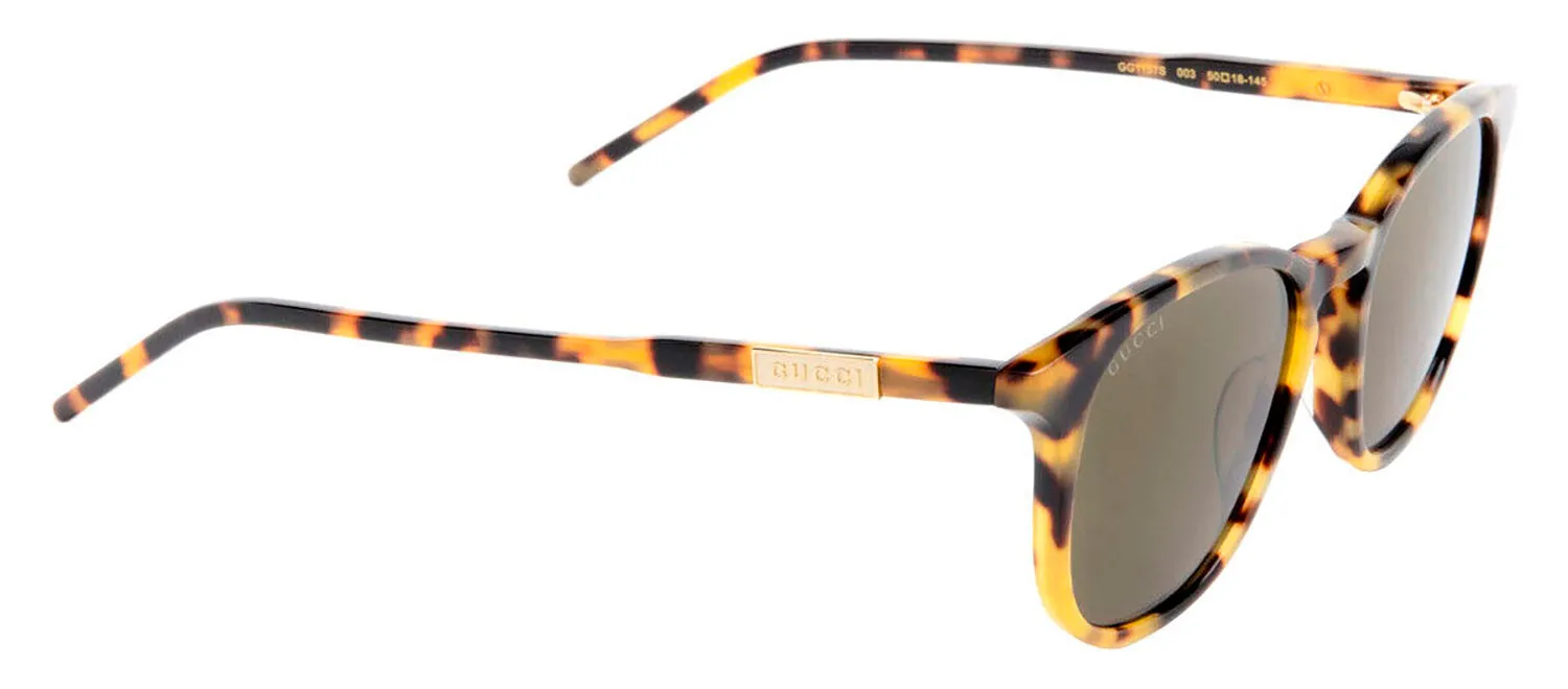 Gucci GG 1157S 003 Round Plastic Havana Sunglasses with Green Lens sold by Gaffos product image thumbnail 3