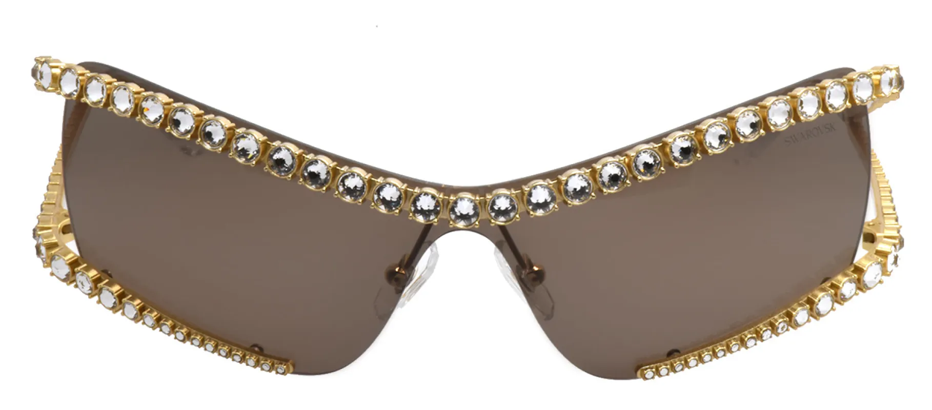 Swarovski SK 7022 400473 Irregular Metal Gold Sunglasses with Brown Lens sold by Gaffos