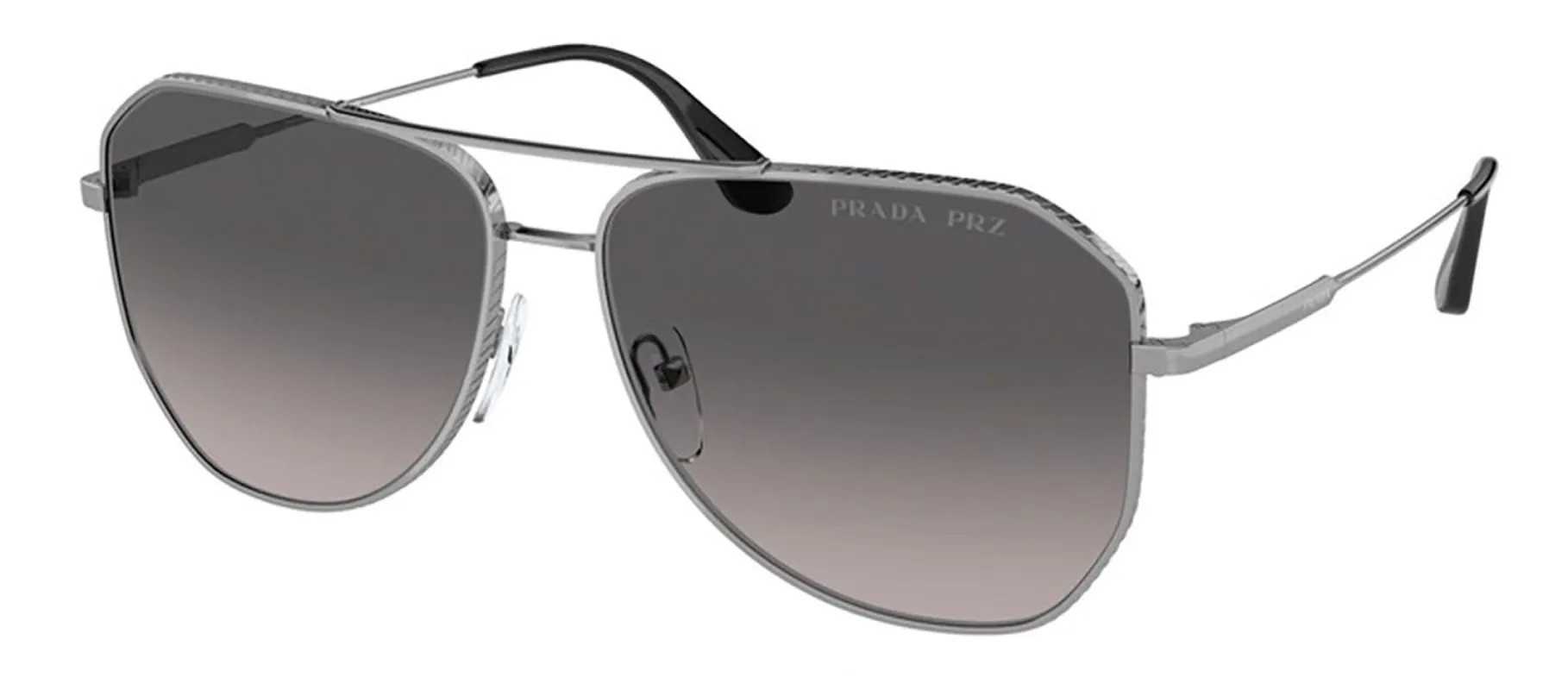 Prada PR 63XS 5AV09G Navigator Metal Gunmetal Sunglasses with Grey Gradient Polarized Lens sold by Gaffos