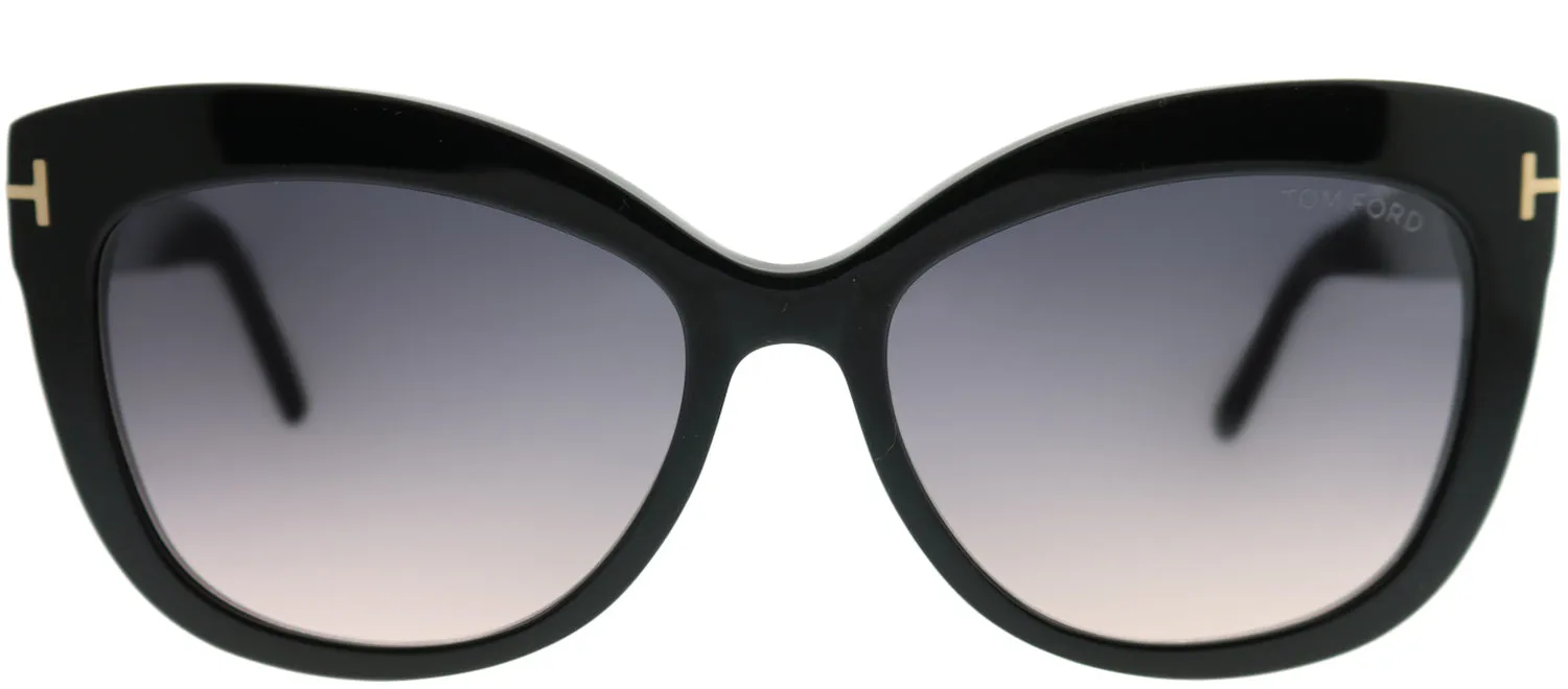 Tom Ford Alistair TF 524 01B Cat-Eye Plastic Black Sunglasses with Grey Gradient Lens sold by Gaffos