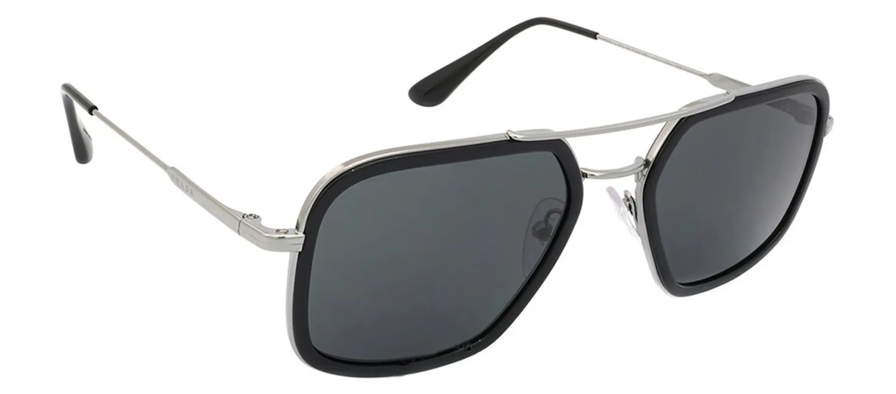 Prada PR 57XS M4Y5S0 Square Metal Black Sunglasses with Grey Lens sold by Gaffos