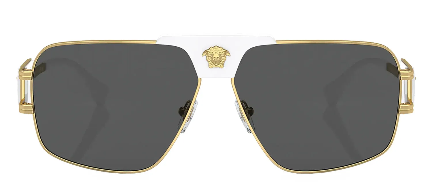 Versace VE 2251 147187 Square Metal Gold Sunglasses with Grey Lens sold by Gaffos