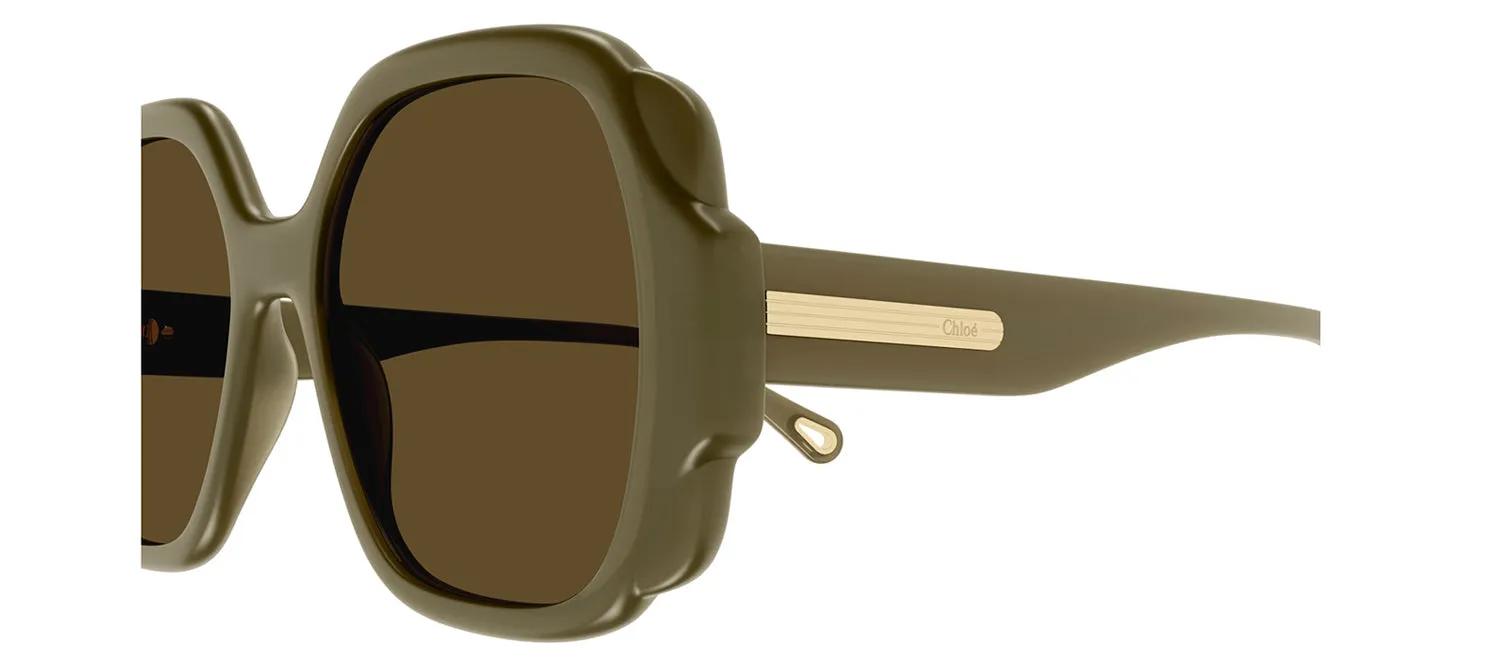 Chloe CH 0121S 004 Square Plastic Green Sunglasses with Brown Lens sold by Gaffos product image thumbnail 3