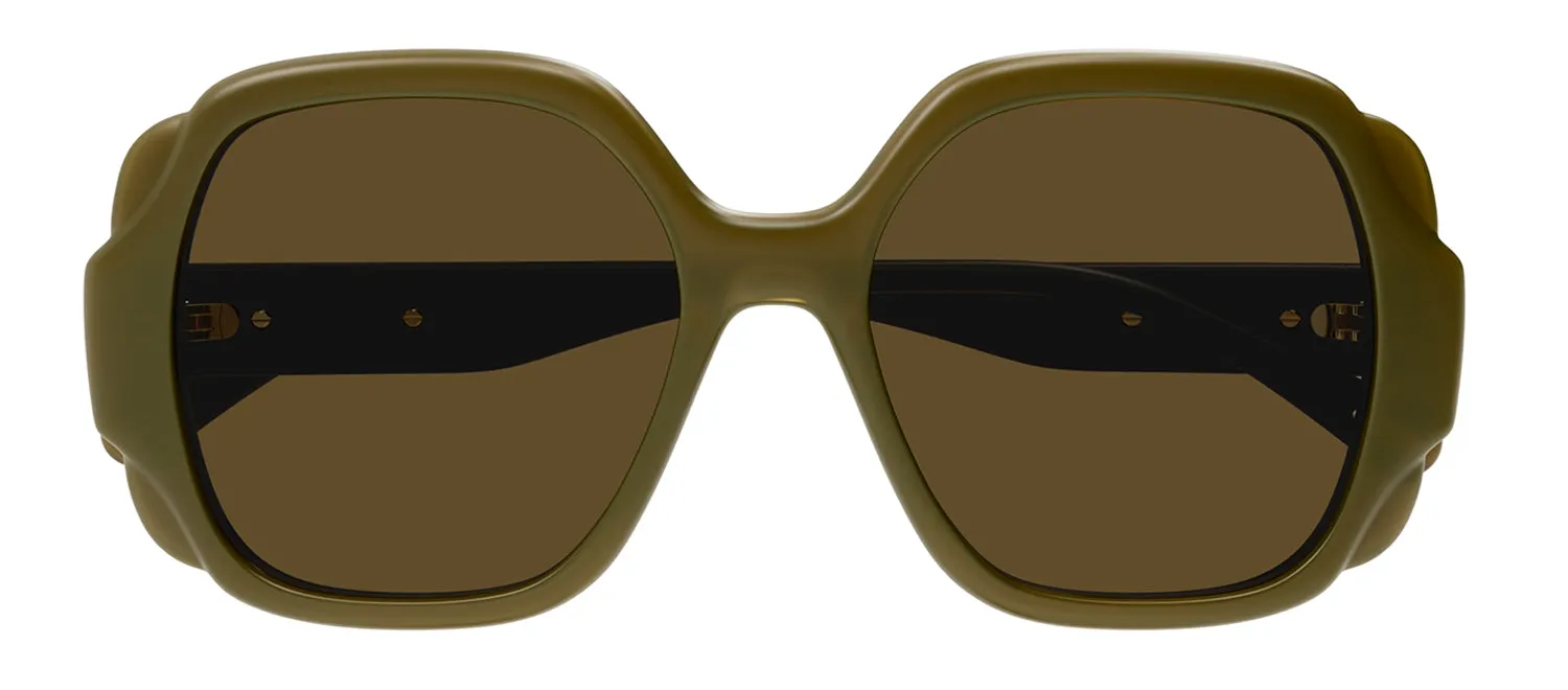 Chloe CH 0121S 004 Square Plastic Green Sunglasses with Brown Lens sold by Gaffos product image thumbnail 2