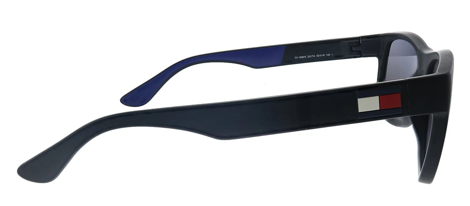 Tommy Hilfiger TH 1556/S D51 Rectangle Plastic Black Blue Sunglasses with Silver Mirror Lens sold by Gaffos product image thumbnail 3