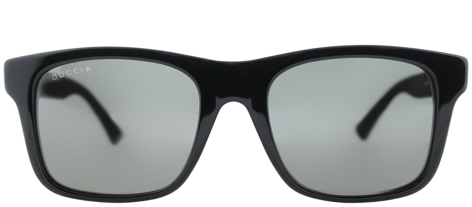 Gucci GG 0008S 002 Square Acetate Black Sunglasses with Grey Polarized Lens sold by Gaffos