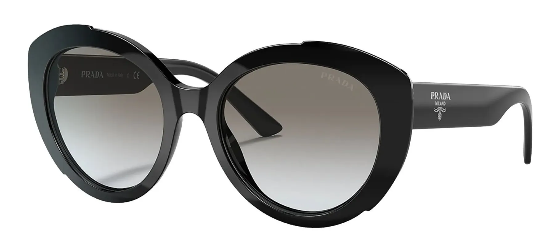 Prada PR 01YS 1AB0A7 Cat Eye Plastic Black Sunglasses with Grey Lens sold by Gaffos
