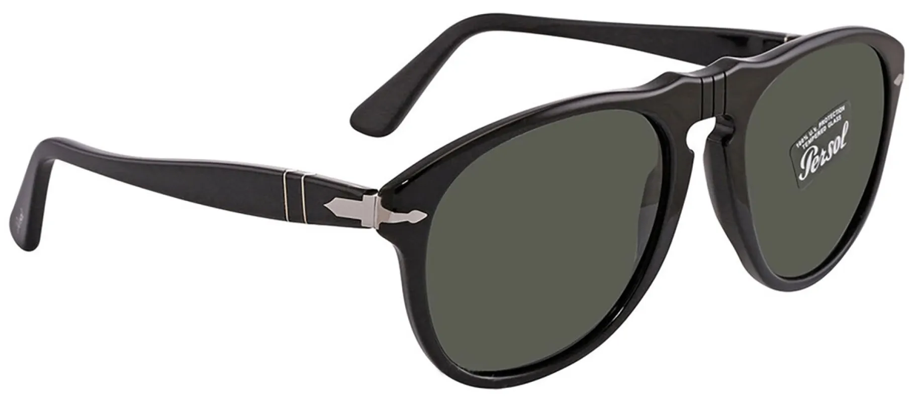 Persol PO 0649 95/31 Aviator Plastic Black Sunglasses with Green Lens sold by Gaffos