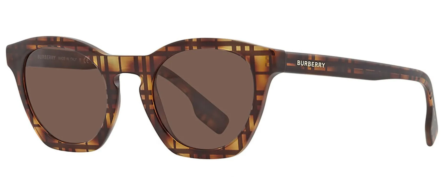 Burberry BE 4367 398273 Cat-Eye Plastic Havana Sunglasses with Brown Gradient Lens made by Gaffos
