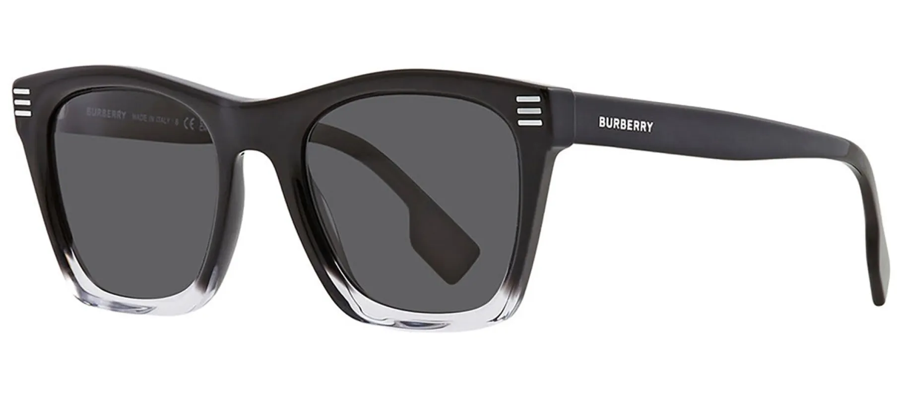 Burberry BE 4348 394887 Square Plastic Black Sunglasses with Dark Gray Solid Color Lens sold by Gaffos