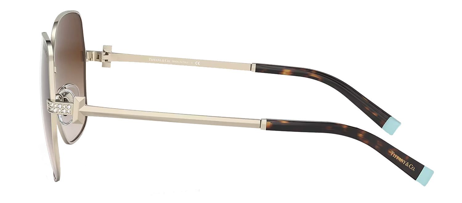 Tiffany & Co. TF 3085B 60213B Irregular Metal Gold Sunglasses with Brown Gradient Lens sold by Gaffos product image thumbnail 3