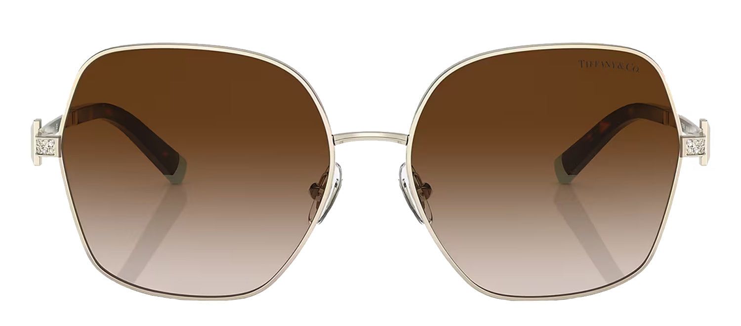 Tiffany & Co. TF 3085B 60213B Irregular Metal Gold Sunglasses with Brown Gradient Lens sold by Gaffos product image thumbnail 2