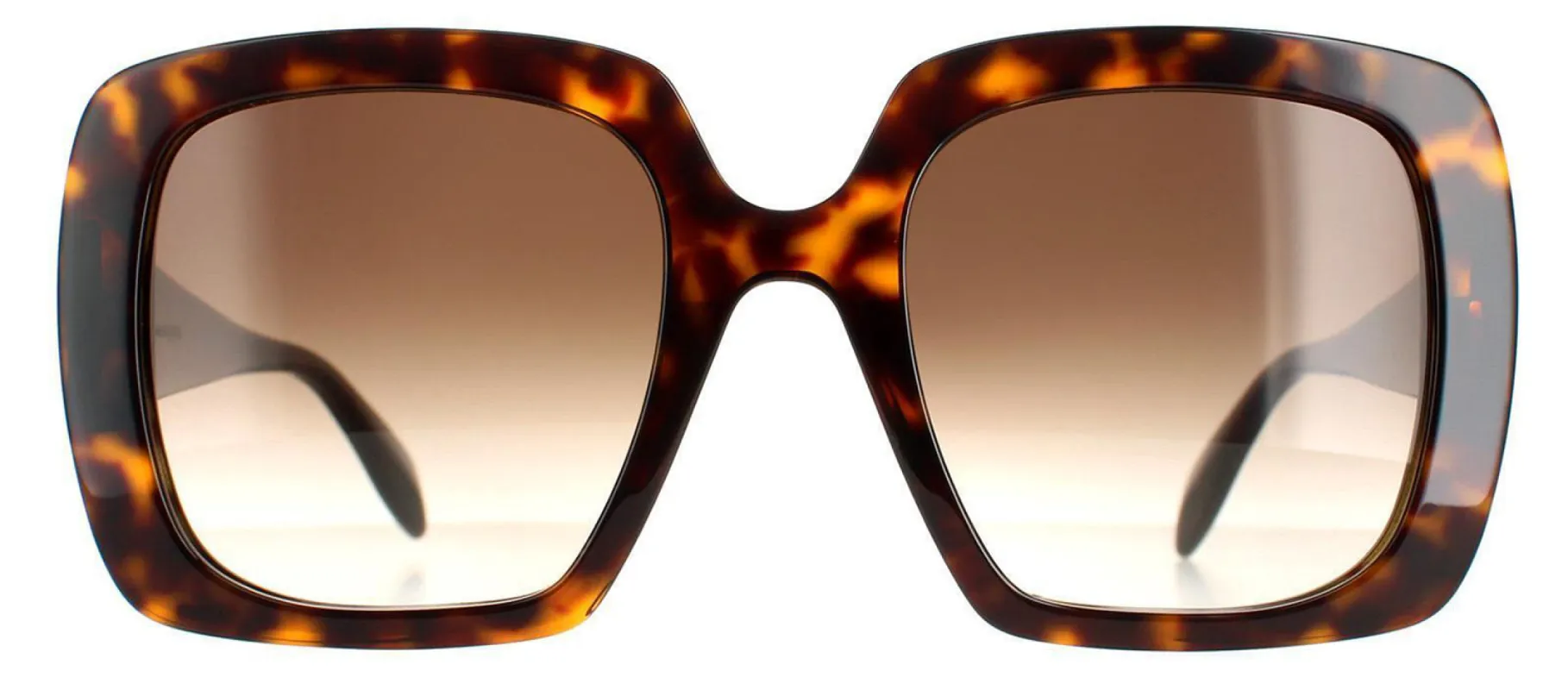 Alexander McQueen AM 0378S 002 Square Plastic Havana Sunglasses with Brown Gradient Lens sold by Gaffos