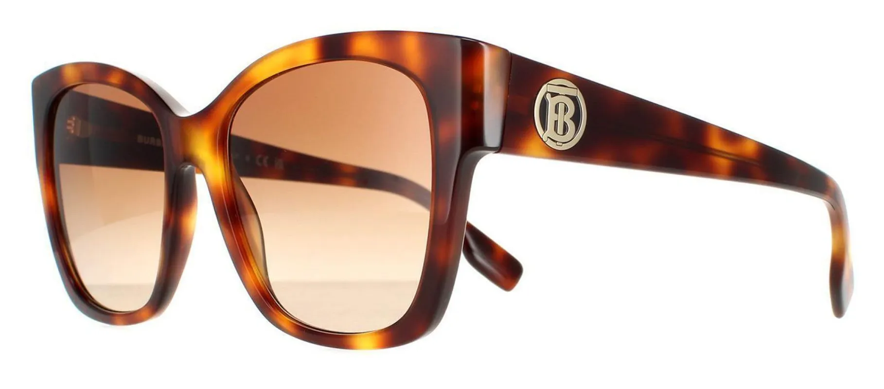 Burberry BE 4345 331613 Square Plastic Light Havana Sunglasses with Brown Gradient Lens sold by Gaffos